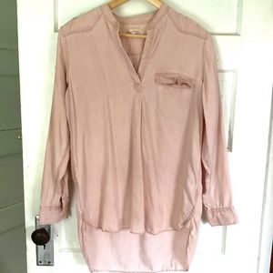 Gap size small long sleeve tunic top light pink